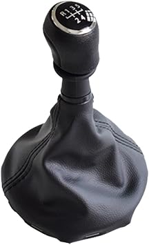 Car Gear Shift Knob for VW for Transporter T5 T5.1 Gp 2003-2011 5/6 Speed Gear Stick Shift Knob Leather Gaiter Boot CoverBlack 5 Speed