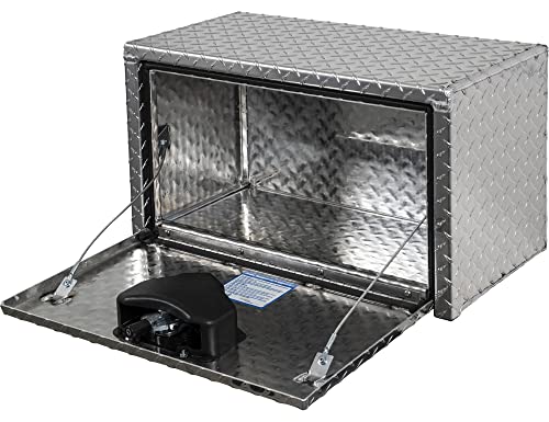 Image of Buyers Products 1705150 Diamond Tread Aluminum Underbody Truck Tool Box, 14 x 12 x 24, Made in USA, .100 in. Thick, Corrosion Resistant, Locking Compression Latch, Secure Storage for Work Trucks