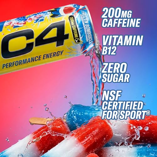 Image of C4 Energy Carbonated Zero Sugar Energy Drink, 200mg Caffeine Frozen Bombsicle, 16 Fl Oz (Pack of 12)