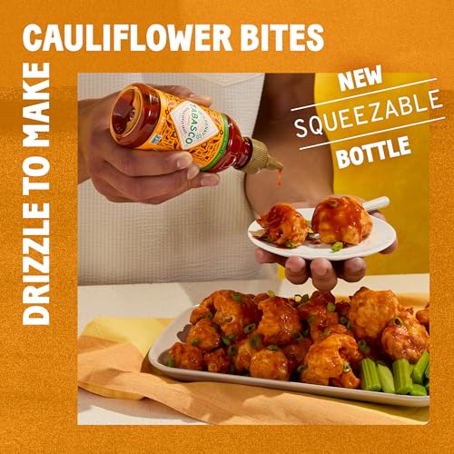 Image of TABASCO Brand Buffalo Style Sauce, Medium Hot Sauce, Easy-to-Squeeze Bottle, Thick & Tangy, Five Simple Ingredients, Great on Chicken Party Wings & More, 8.6 Fl Oz (Pack of 1)