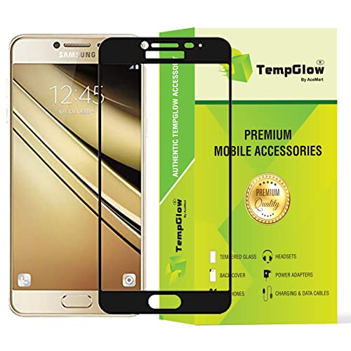Image of Screen Protector for Samsung Galaxy C7 Pro (Black) Tempered Glass Edge-to-Edge 6D Screen Guard With Installation Kit