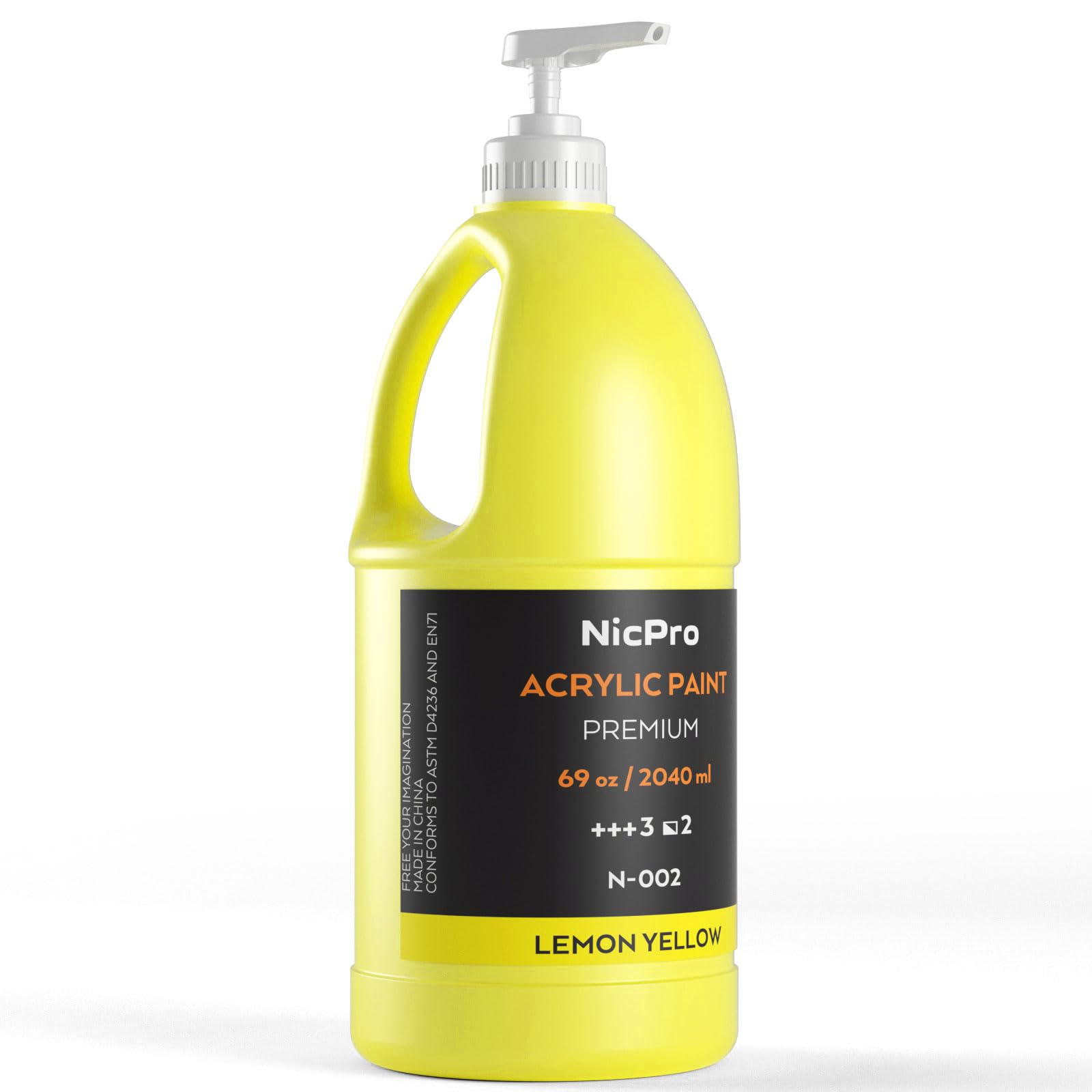 Nicpro Grande peinture acrylique jaune de 200 ml