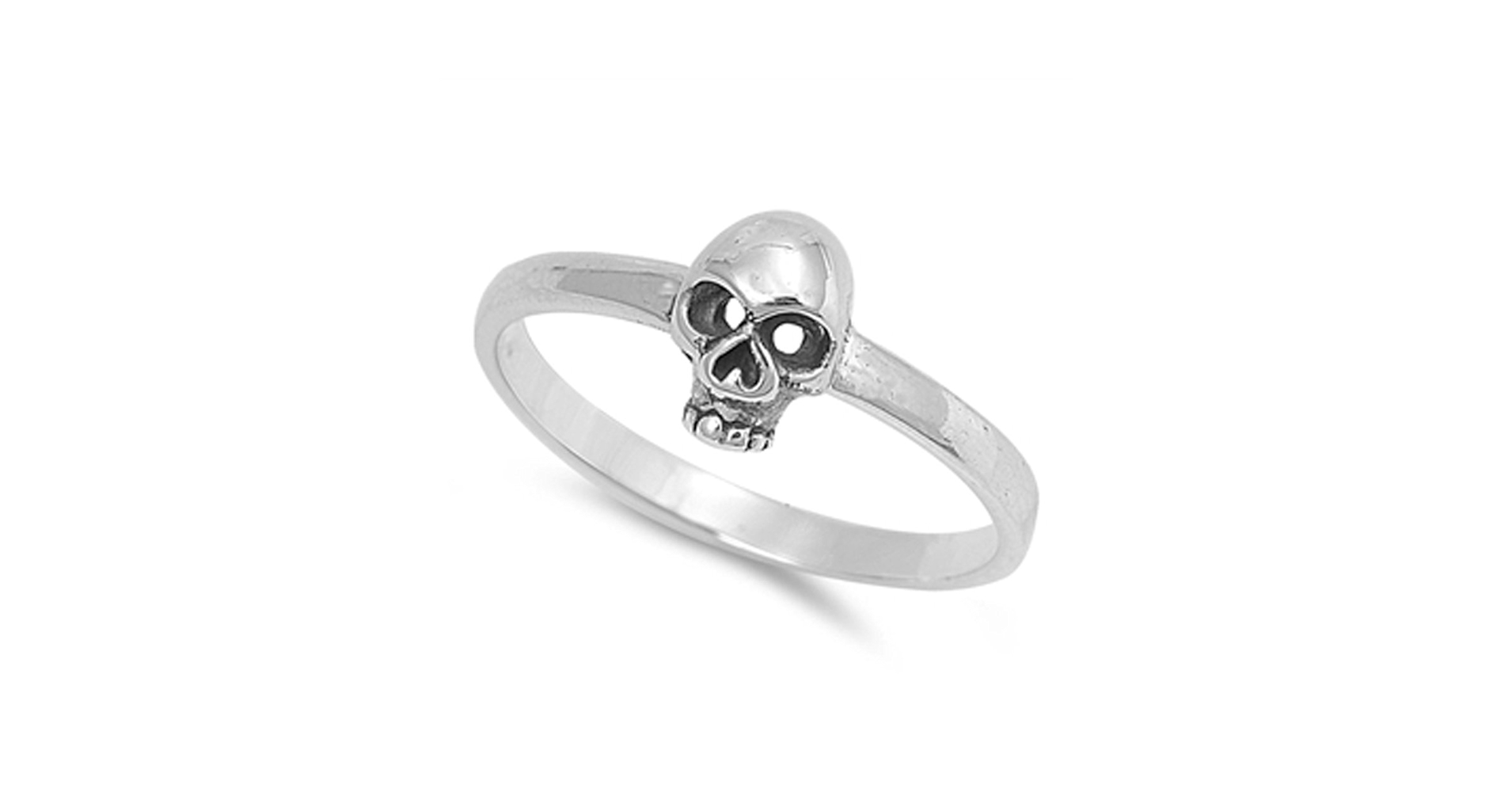 Amazon.com: Mad Biker Skull Eye Cutout Polished Ring New 925