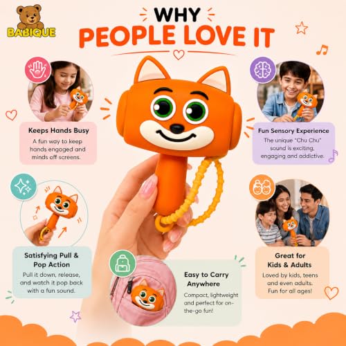 Image of Babique ChuChu Toys Cute Cartoon Fox & Kawai Soft Plush Combo | Adorable Sensory Toy | Cuddly Handheld Toy for Babies, Toddlers & Kids | Travel-Friendly Gift | Pack of 2