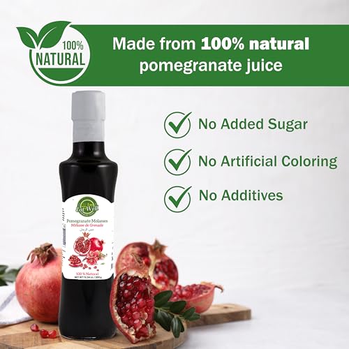 Eat Well Premium Foods Pomegranate Molasses Syrup No Sugar Added, 12 oz., 100% Natural Pomegranate Paste from Turkey, Nar Eksisi, Middle Eastern Gourmet Food, Sweetness for Cooking for Food & Drinks