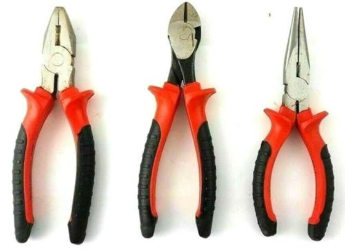 ORBITRON 3PC Heavy Duty 150mm Combination Long Nose Side Cutter Cutting Pliers Set.