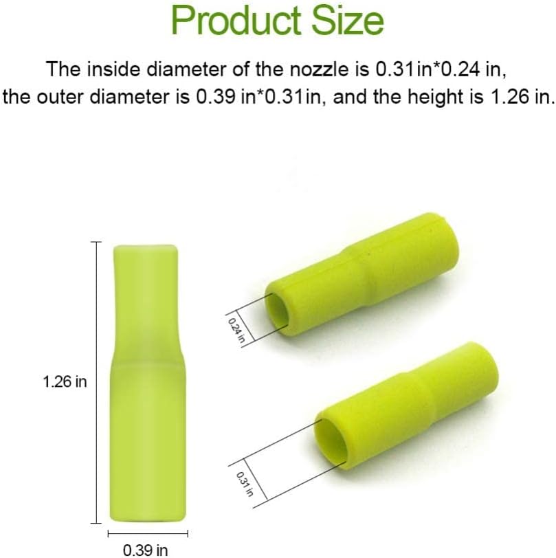 8 PCS Reusable Straw Tips, Silicone Straw Tips, Multi-Color Food Grade Straws Nozzles Tips Covers Fit for 1/3 Inch Wide(9MM Outer Diameter) Stainless Steel Telescopic Straws