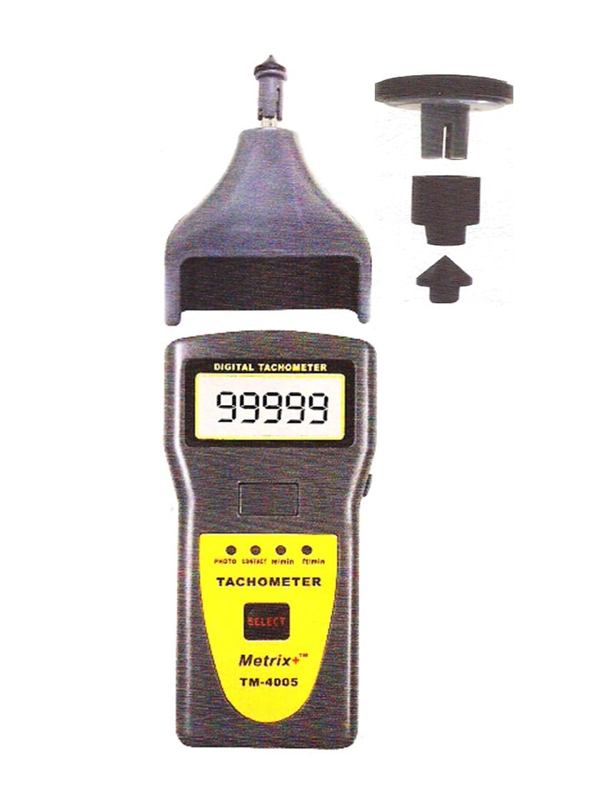 Metrix+TM4005 Contact and Non Contact Type Tachometer - Measuring range upto 99999 RPM and Surface Speed upto 1,999.9 m/min, Backlit Display, reflective tape included-image-15