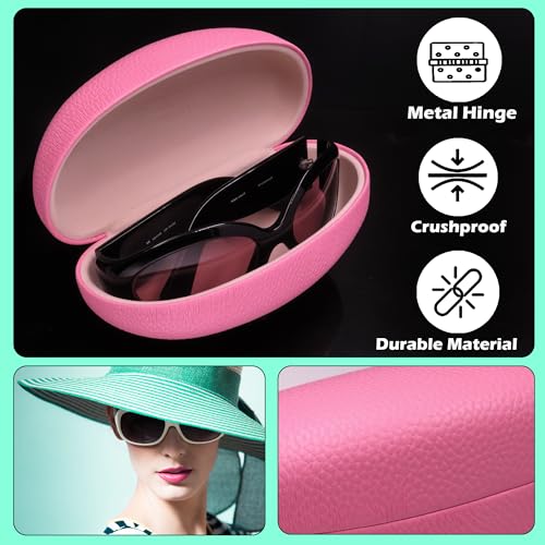 Image of MyEyeglassCase Large Hard Sunglasses Case | fits Large curved Sunglasses, with microfiber bag and cleaning cloth