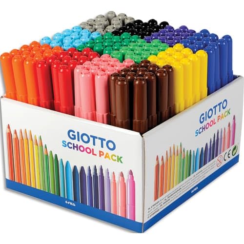 Schoolpack de 144 feutres de coloriage Turbo Maxi, pointe large, couleurs assorties (12)