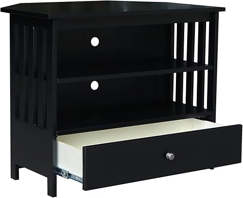 Miniatura 44 de IC International Concepts, Mission Corner Enteinment / Soporte de TV, madera auténtica maciza, madera de parawood resistente, 35 x 24 x 29, montaje