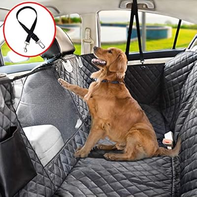 Vailge Dog Car Seat Cover for Back Seat 100% Waterproof Dog Cover for Car Seats with Mesh Window, Pet Car Seat Cover for Dog, Side Flaps Car Hammocks for Dogs Scratch Proof for Cars Trucks SUV