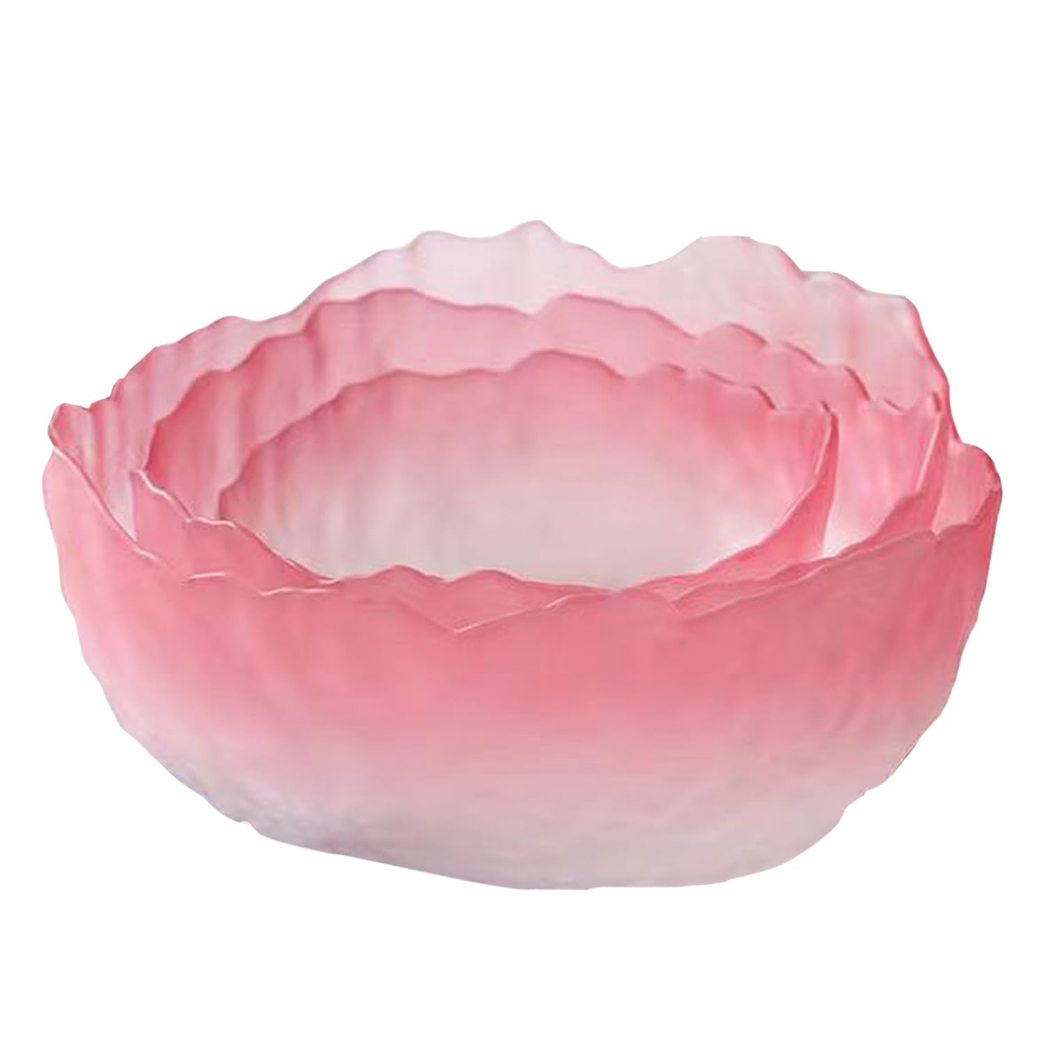 SYXLTSH Glass Salad Bowl Irregular Lotus Flower Shape Serving Bowls, Mixing Nut Bowls for Kitchen Fruist, Snack, Dessert, and Ice Cream Candy Dishes (
