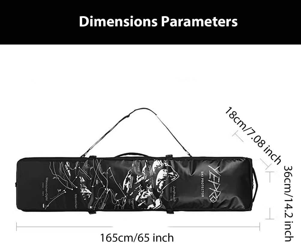 Snowboard Bag with Wheels, Rolling Double Ski Bags, Extendable Fits Boards Or 2 Sets, Helmet, Jacket & Boots for Air Travel and Road Trips