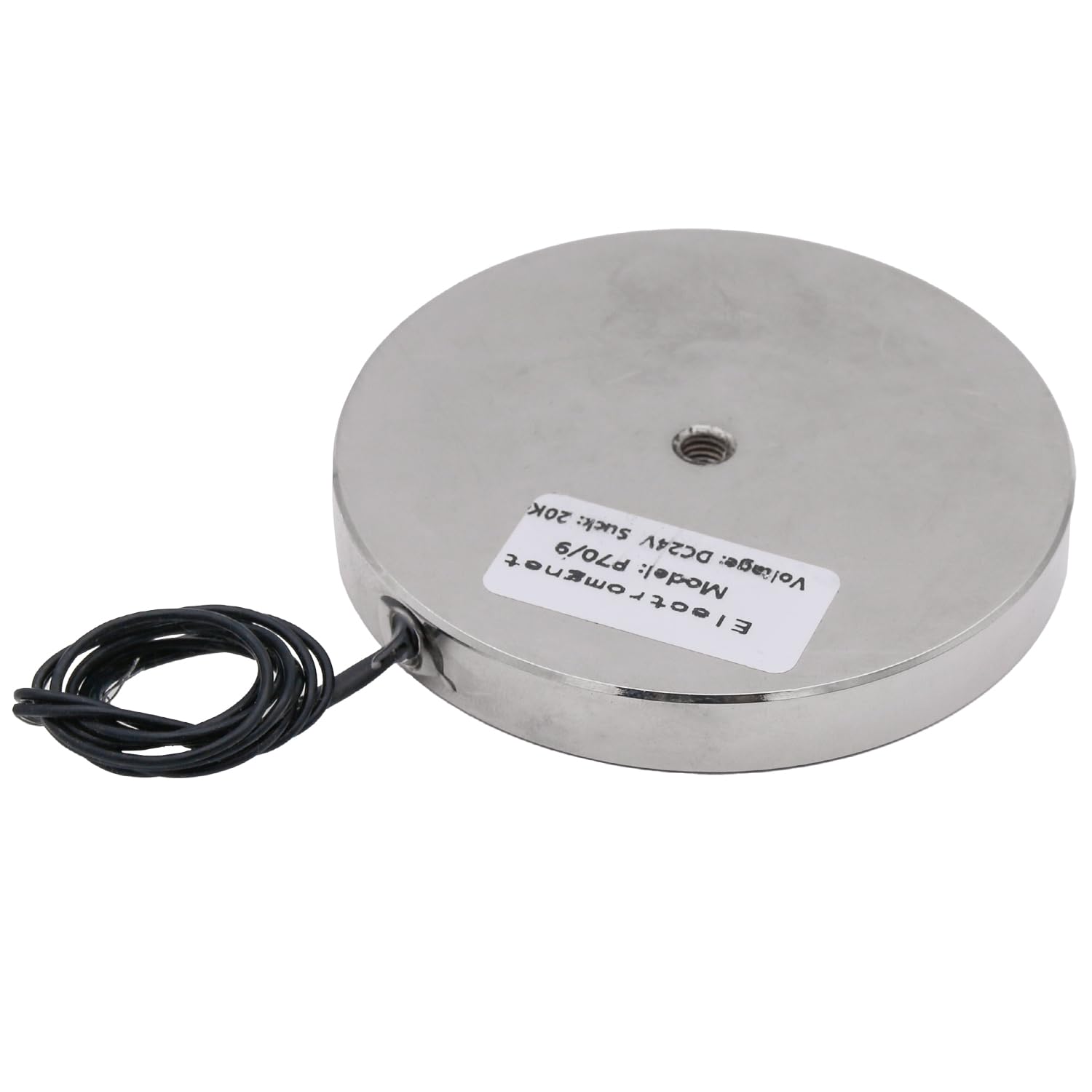 Elektromagnet, 24±2V Betriebsspannung, Der maximale Saugwert beträgt 25Kg/245N, 70 x 9mm Der runde Saugnapf Elektromagnet