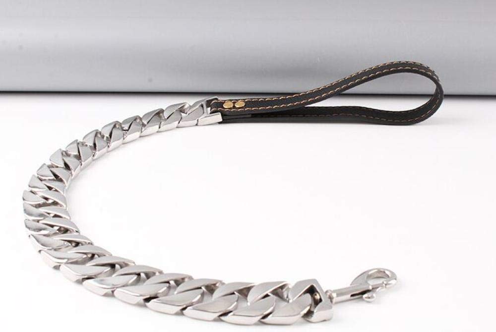 Arneses de Seguridad Correa para Mascotas de 32 mm, Correa para Collar de Perro de Acero Inoxidable, Correa para Collar de Bulldog Pitbull, Cadena Dorada, Correa de Entrenamiento par