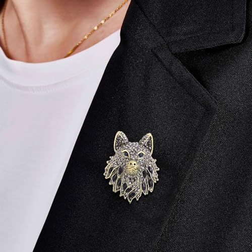 Image of Animal Brooch for Men Vintage Metal Wildlife Lapel Pin Suit Jacket Badge Fashion Accessories for Men