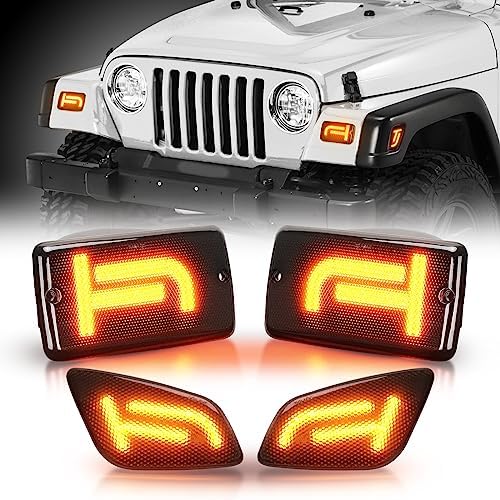 CAFOPAR Brighter TJ LED Turn Signal Lights Kits Side Marker