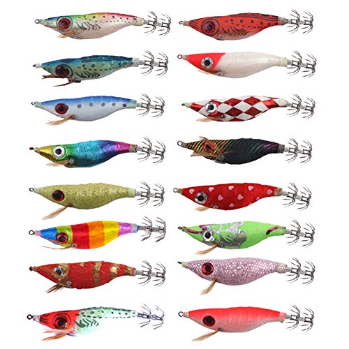 YFPICO 10pcs Turlutte Leurre Squid jig Flottante pour la Pêche des Pieuvre,Seiches et Calamar Cover