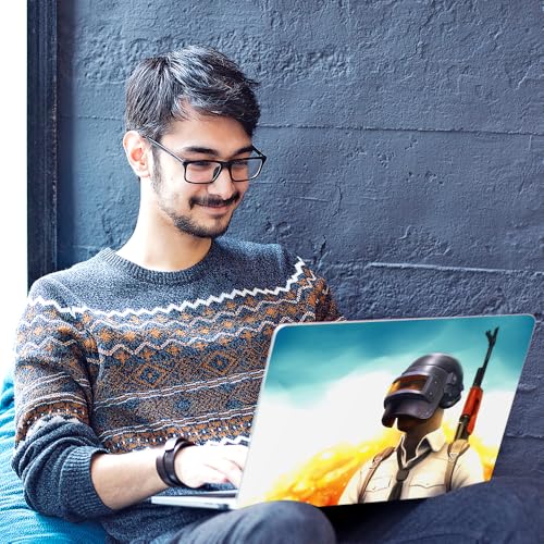 Image of Galaxsia PUBG D1 Top+Wrist Pad Vinyl Laptop Skin /Sticker /Cover Upto 15.6 Inches Laptops Laminated-Removable-HD Quality Compatible for Hp-Dell-Sony-Lenovo-Asus etc.(15x10 Inches)