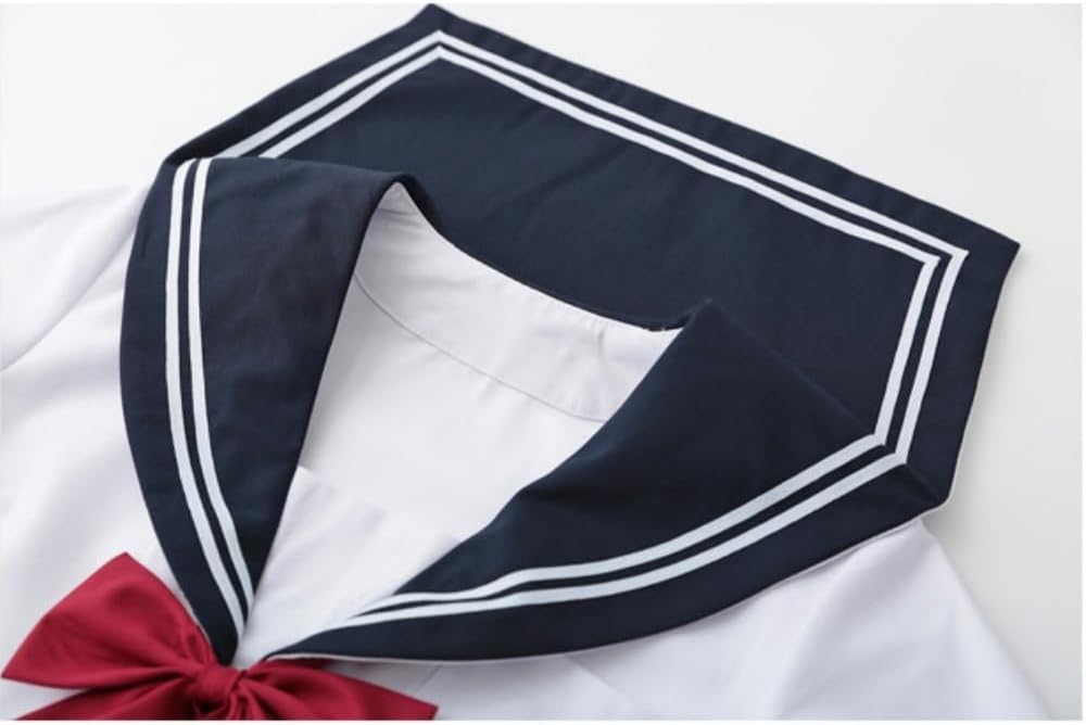 Japanese School Girls JK Uniform Short Sleeve Sailor Uniform Pleated Skirt Set Cosplay Outfit Costumes