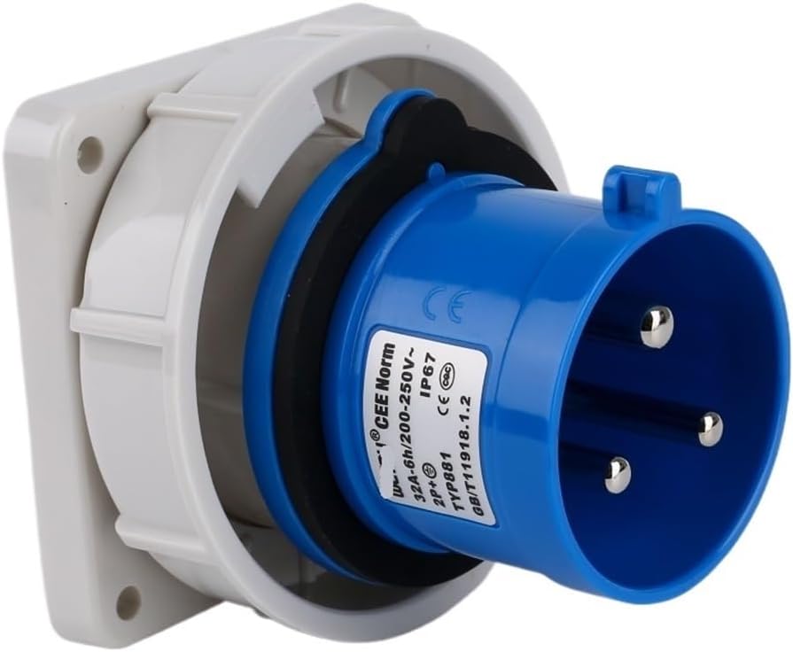 TYP881 Industrial concealed straight appliance input socket 32A 3-core IP67