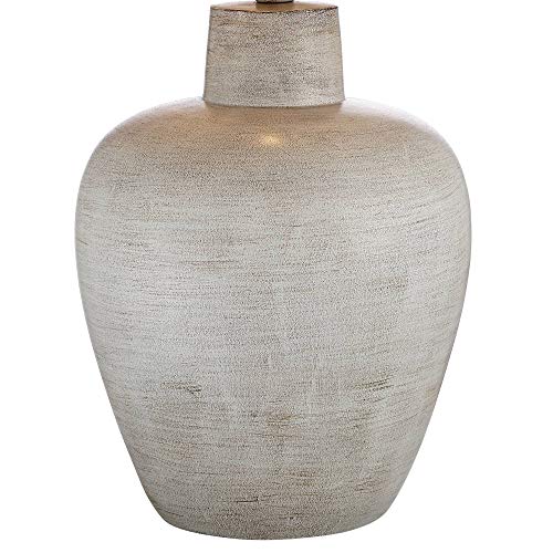 Glenn Rustic Country Cottage Style Table Lamps 27\" Tall Set of 2 Southwest Urn Neutral Fabric Drum Shade Decor for Living Room Bedroom House Bedside Nightstand Home Office - Regency Hill