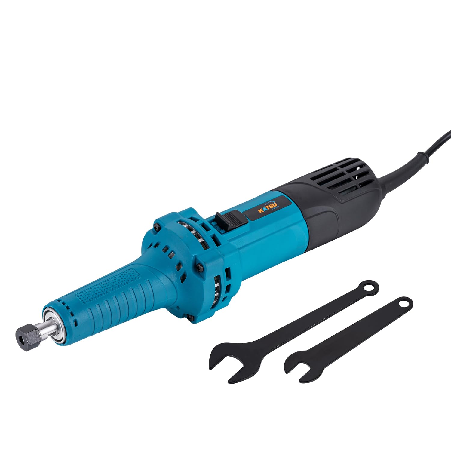 KATSU Tools 710W Straight Grinder, 6mm Drill Chuck with Locknut and Compact Grip, Electric Rotary Tool for Construction Grinding and Polishing