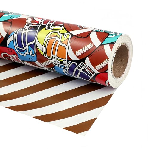 Papier cadeau anniversaire motif football mini rouleau court 10 m