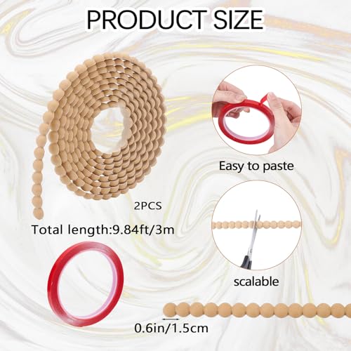 Moldura decorativa de pared autoadhesiva flexible de 9.8 pie con perlas 3