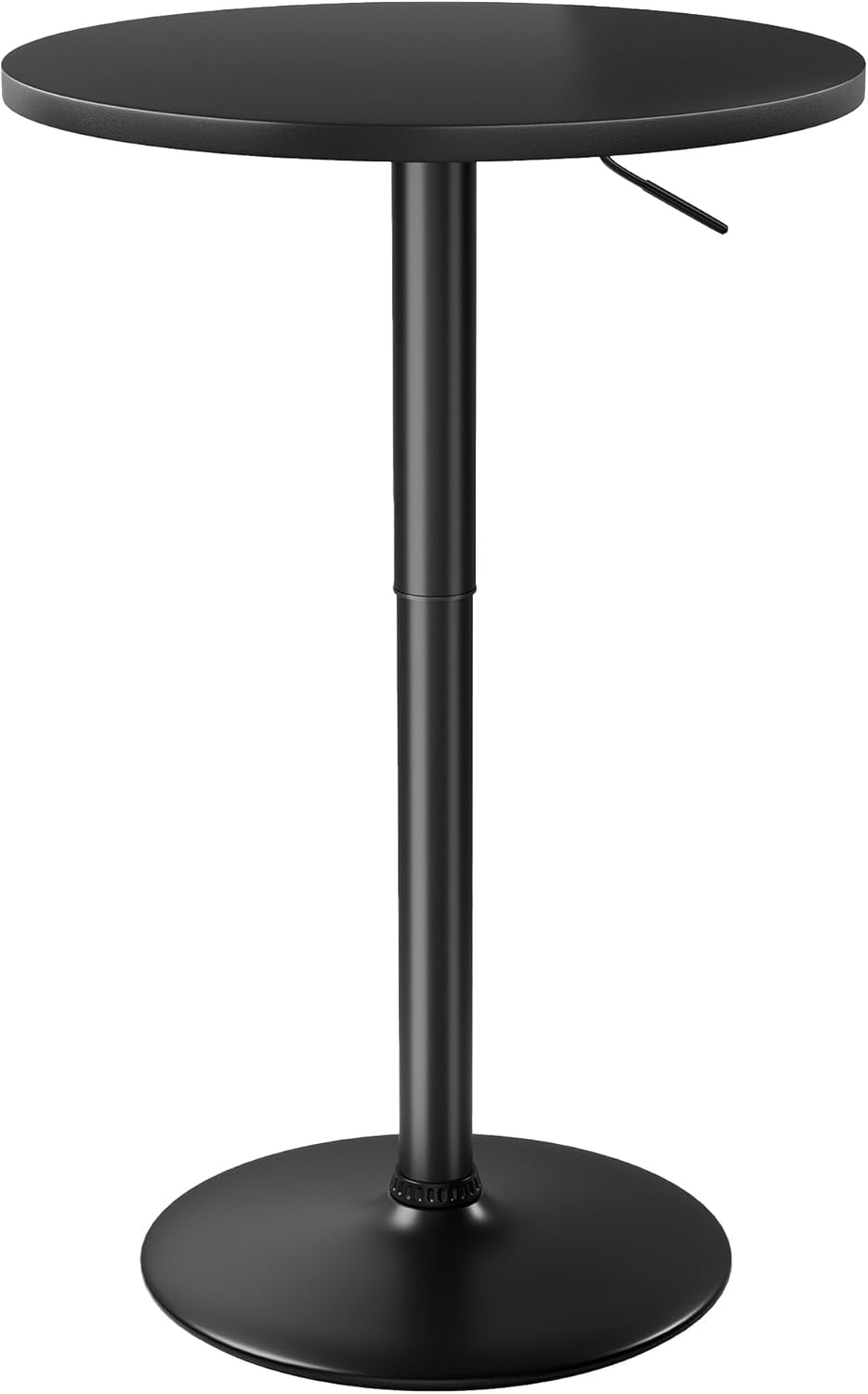 Furmax Bistro Pub Table Height Adjustable Round Bar Table 27.4-36 Inches, 360°Swivel Cocktail Table for Dining Room, Party, Café (1, Black)