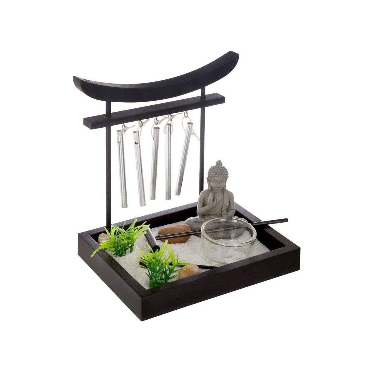 Hogar y Mas Jardín Zen Campanas Tubulares, Decoración Buda Original, Portavelas.