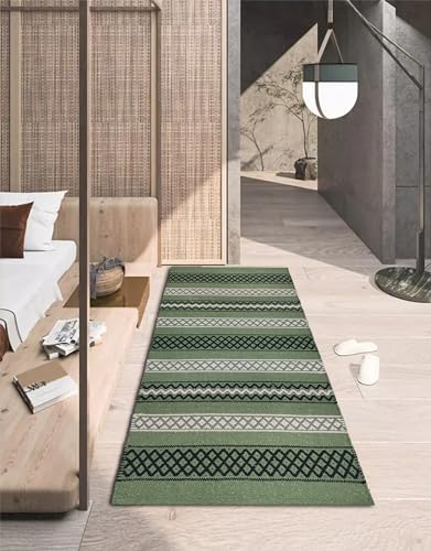 Image of 2x5 ft Cotton Carpet Runner - Soft & Breathable Rug for Indoor-Outdoor Styling with Geometric Appeal