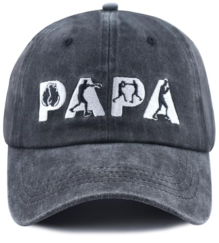 Boxing Gifts for Men Boxing Accessories Pappy Baseball Cap Classic Papa Hat Christmas Fathers Day Birthday Gifts for Dad Grandpa Bro Black