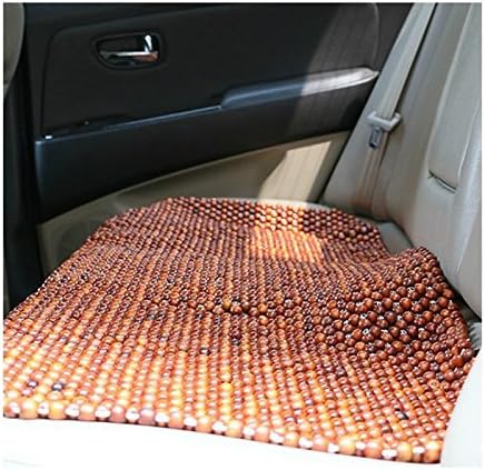 Wood Beaded Auto Car Seat Cover,Natural Rosewood Wooden Bead Cool Refreshing Back Massaging Comfort Cushion Mat,Premium Quality Universal for Car Truck on Summer (Rear seat)