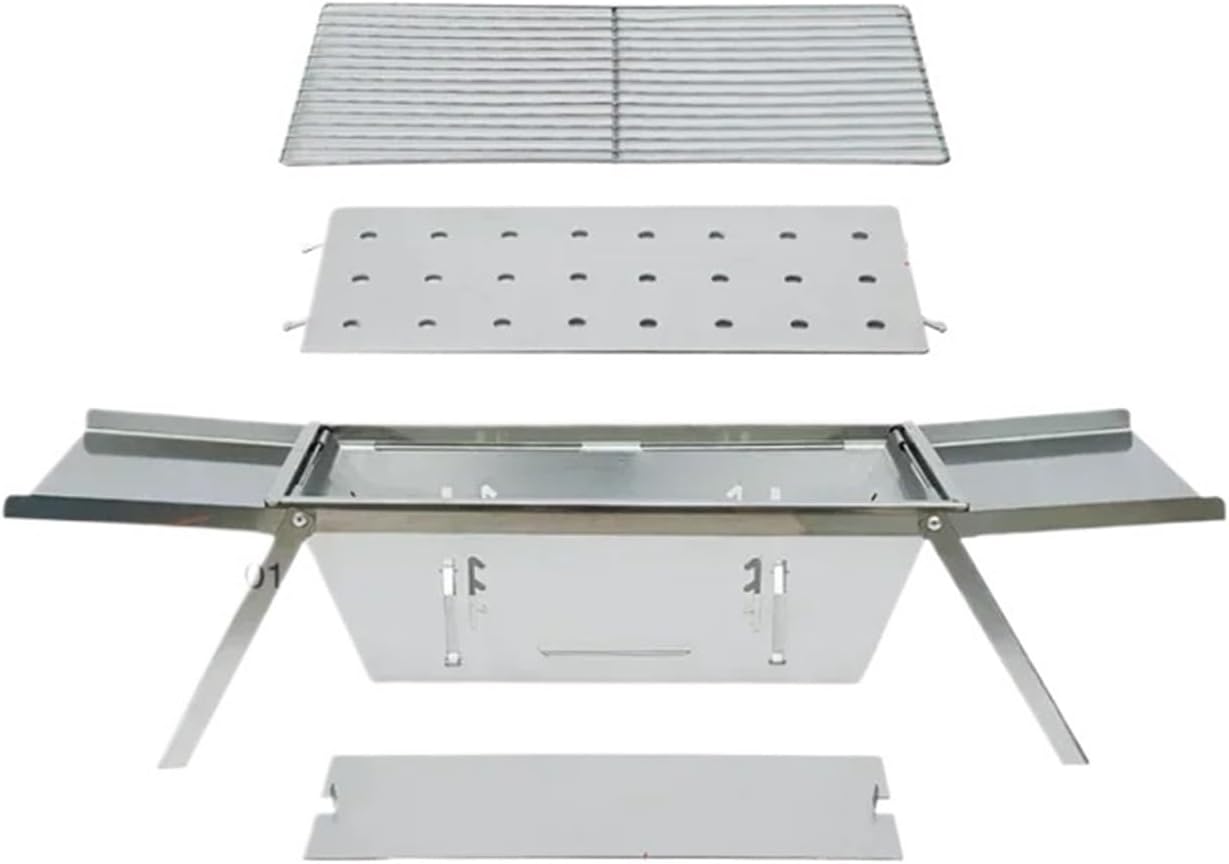 ステンレス製バーベキューコンロ対応 屋外用折りたたみラック 家庭用小型串焼きバーベキュー(Standard Style)