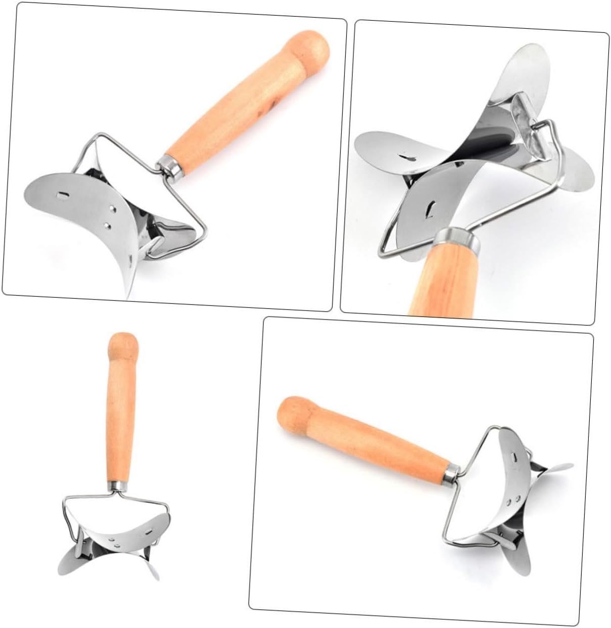 10pcs Dumpling Skin Cutters Dumpling Skin Molds Stainless Steel Cutter Wooden Handle Versatile Kitchen Gadget