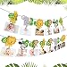 QIFU Animal 1st Birthday Baby Photo Banner - Newborn to 12 Month Bunting Garland Monthly Milestone Photo Banner for Safari Jungle First Birthday Decorations