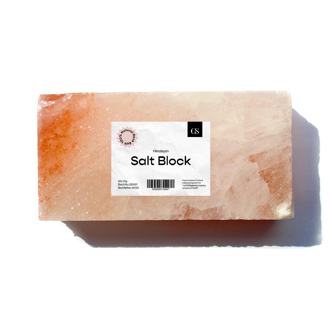 GS Equestrian Pure Himalayan Salt Block for Horses - 84+ Natural Minerals, Electrolyte Support, Hydration, and Digestion Aid - 2kg