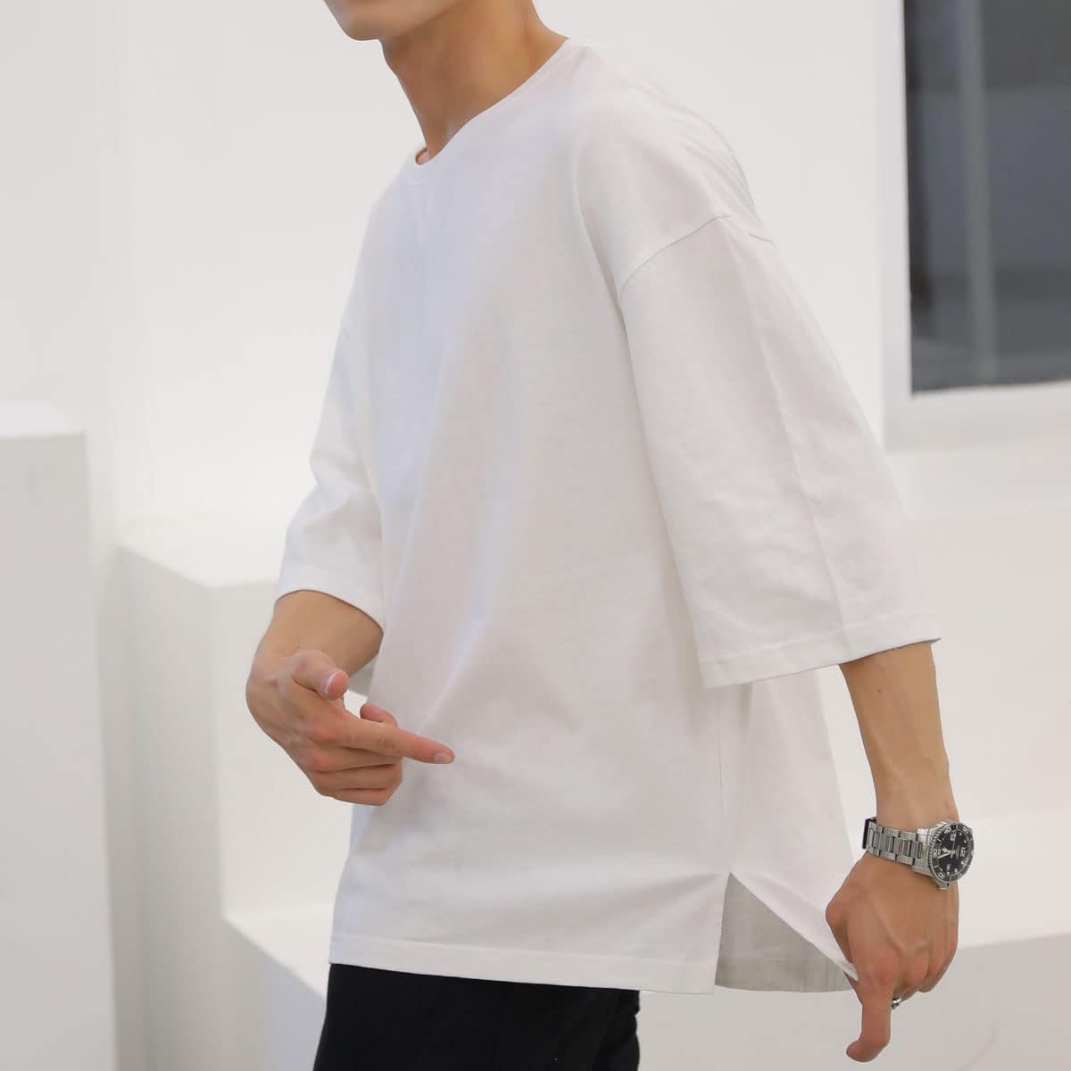 ムニーオム メンズ Tシャツ 半袖 ゆったり カジュアル 定番 無地 ドロップショルダー 大きいサイズ カットソー Big 白 黒 正規取扱店 ムニーオム メンズ Tシャツ 半袖 ゆったり カジュアル 定番 無地 ドロップショルダー 大きいサイズ カットソー Big 白 黒 正規取扱店