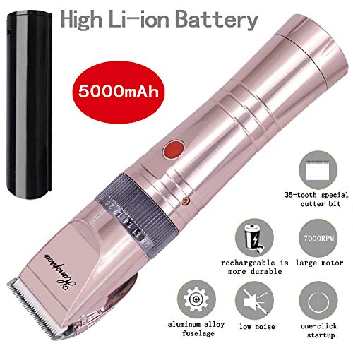 Hansprou Upgraded Dog Shaver Clippers Rechargeable Dog Clipper for Thick Heavy Coats Low