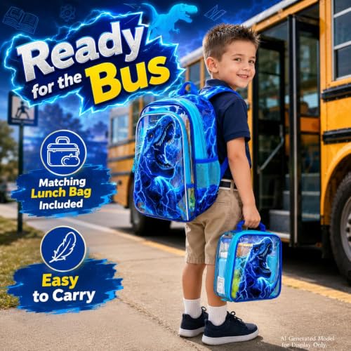 Image of KLFVB 3PCS Clear Backpack for Girls and Boys, Kids See Through Backpacks Stadium Approved, Transparent Bookbag for Elementary