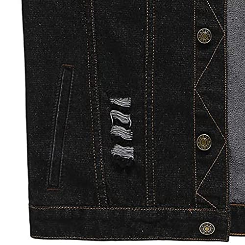NASKY Men's Fit Retro Ripped Denim Vest Sleeveless Jean Vest and Jacket4