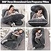 Pregnancy Pillow Full Body 57 Inch Maternity Pillow with Removable Washable Cover-Sleep Support for Legs,Back, Neck,Shoulder,HIPS,Belly for Pregnent Women,Black Grey Velvet Cover