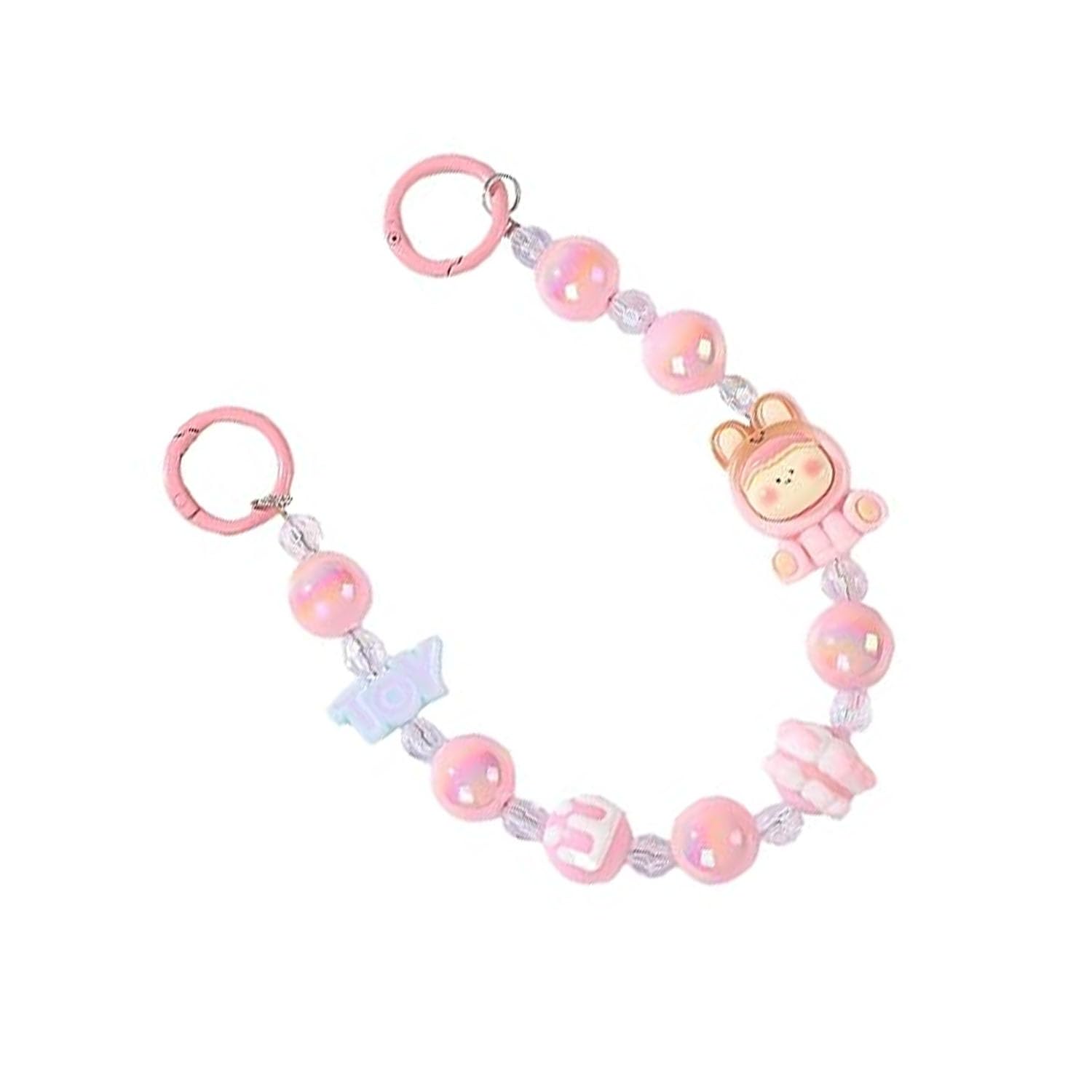 KC Keychain Phone Wrist Strap Pearl Beaded Mobile Phone Charm Hanging Bracelet Cute Toy Lanyard for Phone, Purse, Camera, Bags, Case Cover For Girls Women Pink-picture-25