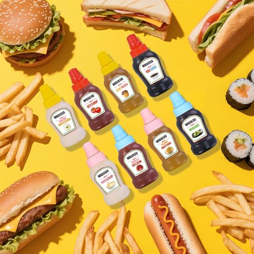 Mini bouteilles souples de 40 ml transparentes avec couvercles étanches pour sauces - 3