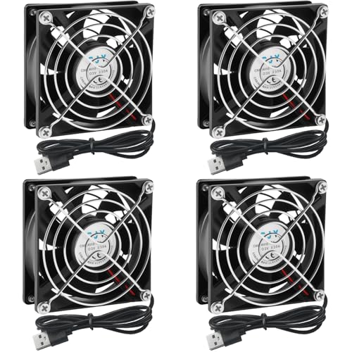 2 ventiladores USB de 80 mm, sin escobillas, 80 x 25 mm, para enfriar ordenadores DIY, impresora 3D, refrigerador de CPU, carcasa de PC