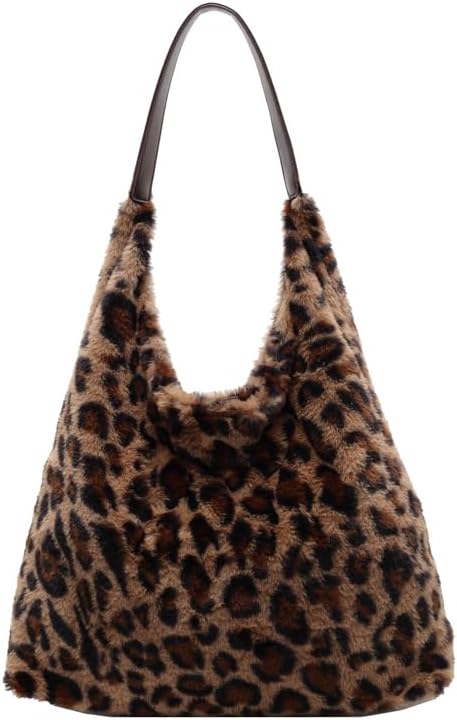 HiTotes Y2K Purse Fuzzy Tote Bag Fluffy Hobo Handbag for Women