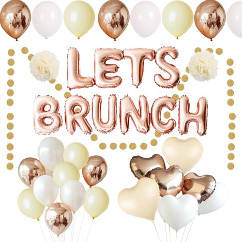 Let's Brunch Party Decorations, Bachelorette Brunch Birthday Brunch Decorations, Brunch Sign Decor Banner Balloons for Ladies Girls, Bridal Shower Engagement Wedding Party Ideas Supplies Favors
