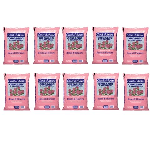 Coast of Maine Roses and Flowers, 20qt (Pack of 10) Organic and Natural Planting Soil for Roses, Annual and Perennial Flowers